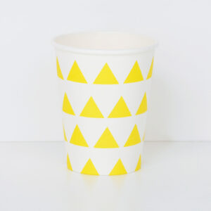 vasos decoracion triangulos amarillos