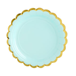 platos mint borde dorado