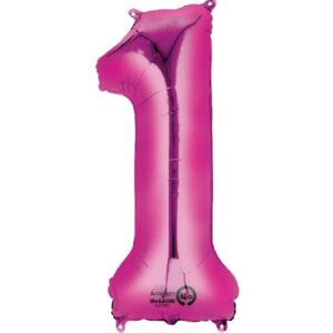 globo foil numero 1 fucsia
