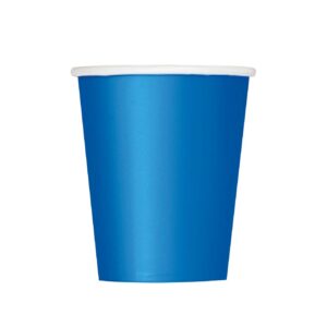 vasos de papel azul real
