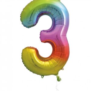 globo foil numero arcoiris
