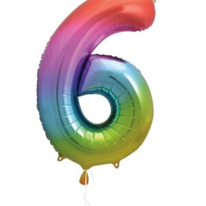 globo foil numero arcoiris