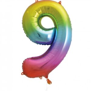 globo foil numero arcoiris