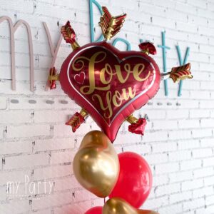 boquet globos helio san valentin