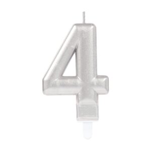 vela numero 4 plateada