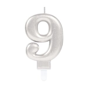vela numero 9 plateada