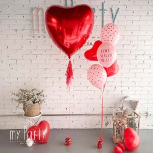 boquet globos helio san valentin