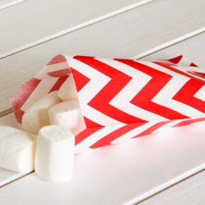 Bolsas Papel Chevron Rojo - 12 uds