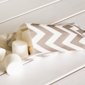 Bolsas Papel Chevron Gris - 12 uds