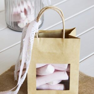 Mini bolsas Kraft con asas y con ventana