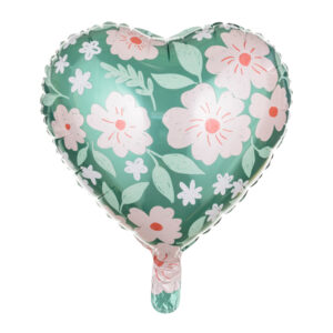 globos foil corazon con flores