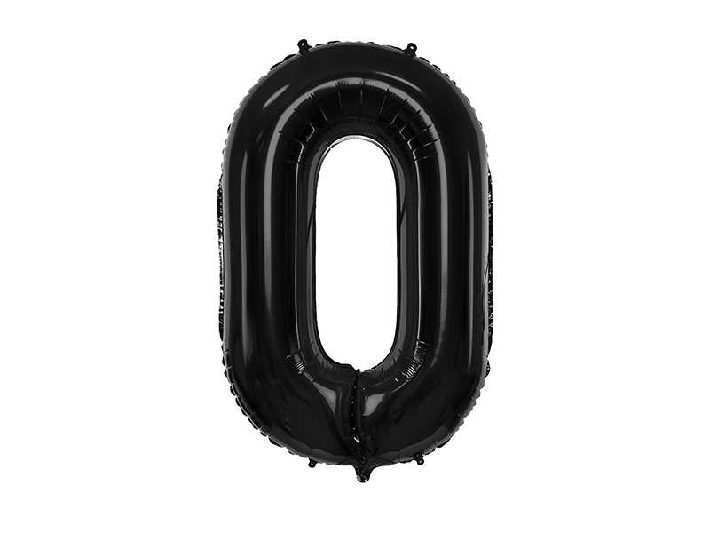 globo foil numero 0 negro globo foil numero 0 negro
