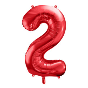 globo foil numero 2 rojo