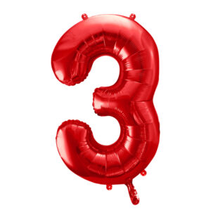 globo foil numero 3 rojo