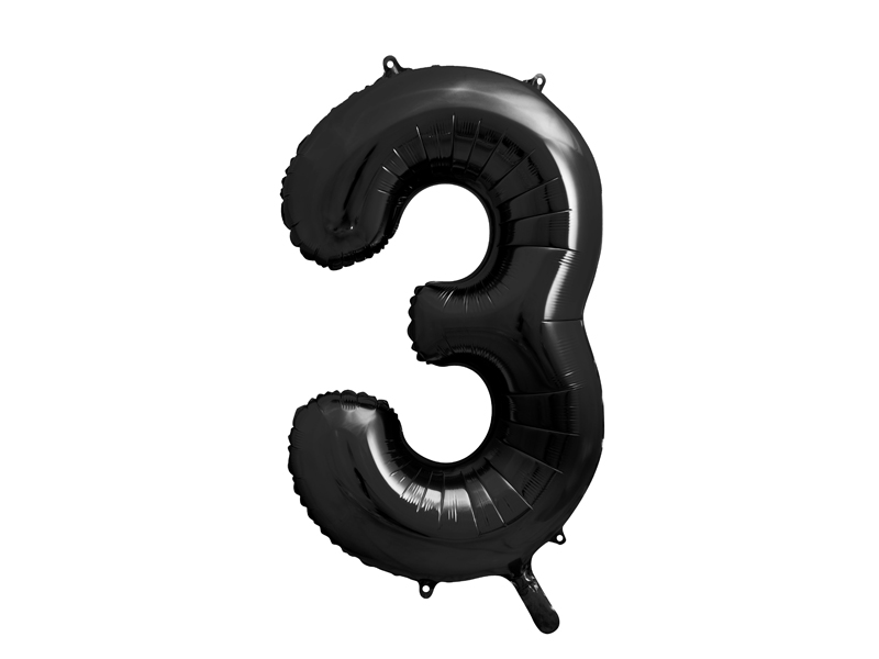 globo foil numero 3 negro globo foil numero 3 negro