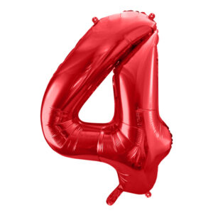 globo foil numero 4 rojo