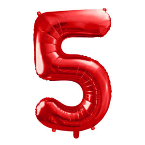 globo foil numero 5 rojo