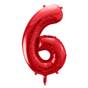 globo foil numero 6 rojo