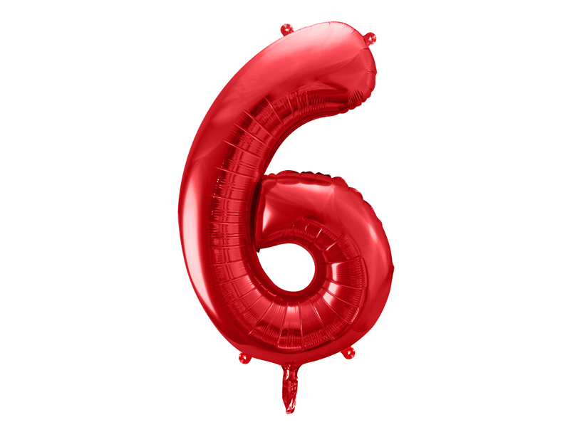 globo foil numero 6 rojo globo foil numero 6 rojo