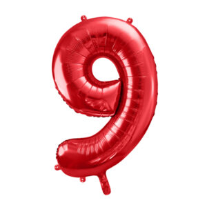 globo foil numero 9 rojo