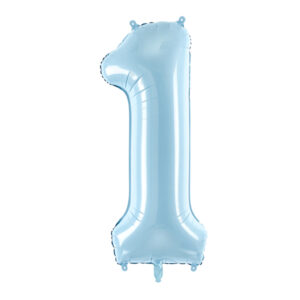 globo foil numero 1 azul pastel
