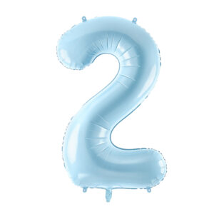 globo foil numero 2 azul pastel