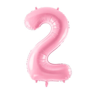 globo foil numero 2 rosa pastel