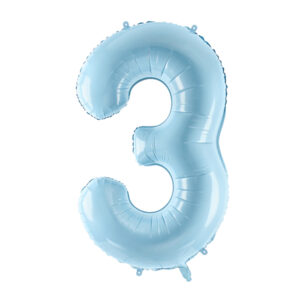 globo foil numero 3 azul pastel