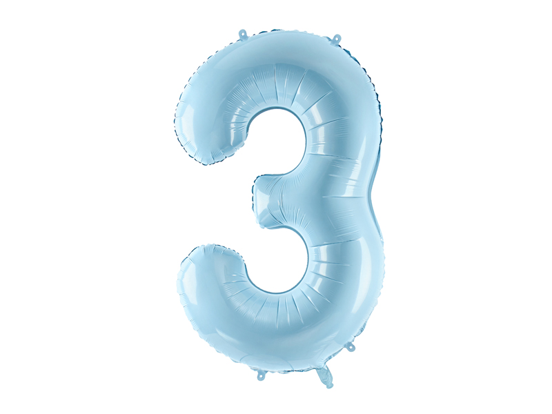 globo foil numero 3 azul pastel globo foil numero 3 azul pastel