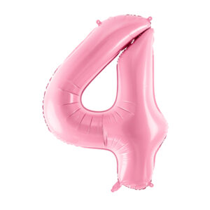 globo foil numero 4 rosa pastel