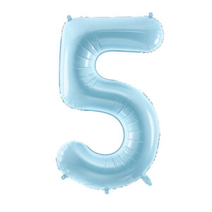 globo foil numero 5 azul pastel