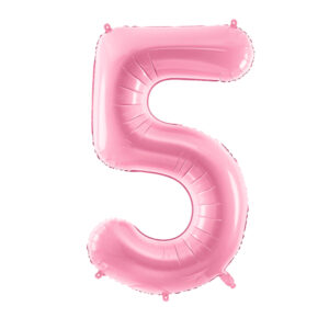 globo foil numero 5 rosa pastel