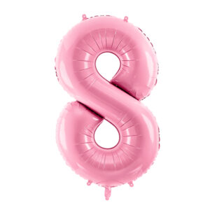 globo foil numero 8 rosa pastel