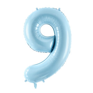 globo foil numero 9 azul pastel