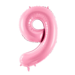 globo foil numero 9 rosa pastel