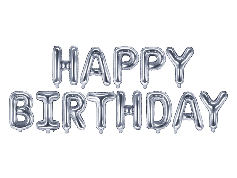 guirnalda Happy Birthday foil plateada guirnalda Happy Birthday foil plateada