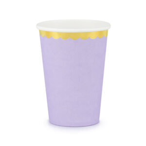 vasos de papel lilas