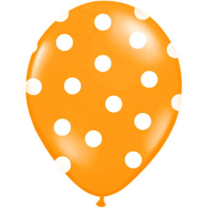 globo naranja con topos
