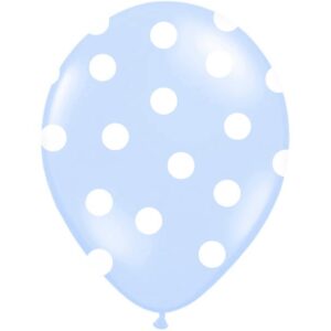globos azules con topos blancos