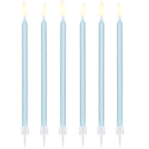 velas alargadas azules