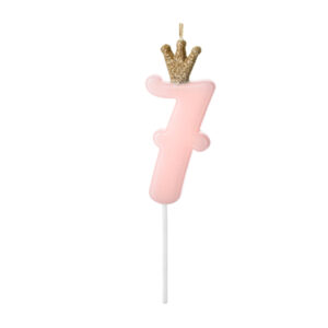 vela numero 7 rosa pastel