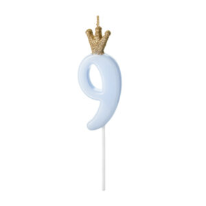 vela numero 9 azul pastel
