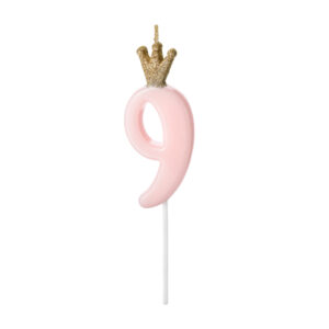 vela numero 9 rosa pastel
