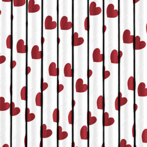 Pajitas de papel corazones - 25 uds