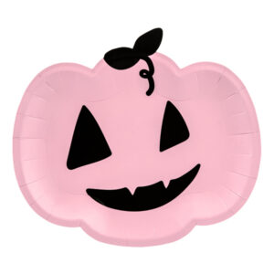 platos con forma de calabaza rosa