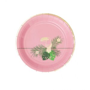 platos de papel tucan rosa
