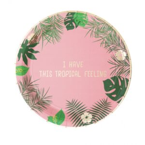 platos de papel tucan rosa