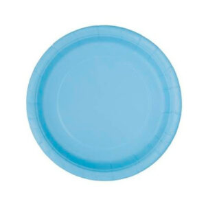 plato de papel liso azul