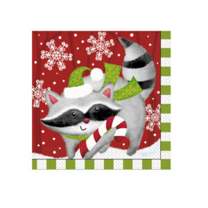 servilleta mapache navidad